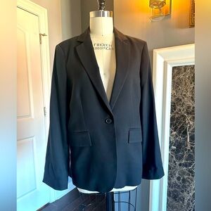 FRAME Blazer, Black, Size 10, Cotton Blend.